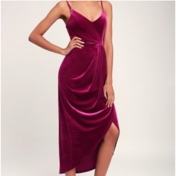 Lulu's Mira Velvet Midi Dress in Blue Size Small *Seamstress Special* - Picture 7 of 7